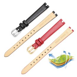 Concave interface Ultrathin leather watch band 8 10 12mm Colors strap with pin buckle for 1853 T003/209 female's watch chain