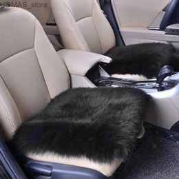Cushion/Decorative Pillow 45 * 45cm luxury authentic soft fluffy wool sheepskin car seat cover used for car interior seat cushion Y240401