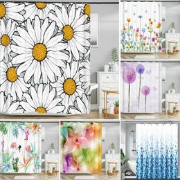 Shower Curtains Floral Plant Leaf Vines Flowers Curtain Print Modern Nordic Minimalist Polyster Home Decor Bathroom With Hooks