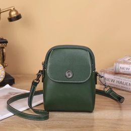 Evening Bags Women's Small Messenger Phone Bag Genuine Cowhide Leather Shell Ladies' Versatile Purse Simple And Lightweight Combination