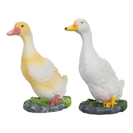 Garden Decorations Duck Sculpture Multipurpose Hand Painted Waterproof Resin Figurine Funny For