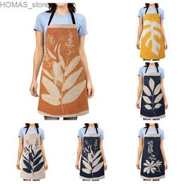 Aprons nordic Aesthetic Women kitchen apron kids original Children Waterproof girl princess waiter work apron oil proof boho plant Y240401VZLB