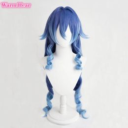 New! Layla Cosplay Wig Long 100cm Blue Gradient Curly Hair Heat Resistant Synthetic Layla Halloween Wigs+ Wig Cap
