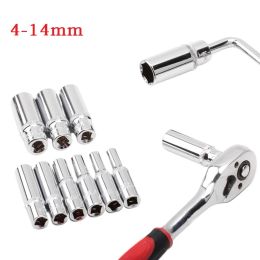 4-14mm Deep Socket Adapter 1/4inch Hex Socket Wrench Heads Ratchet Tool 6.35mm Head Interface Socket Wrench Metric Hex Wrench