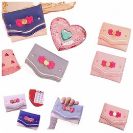 new Sailor Mo Candy Colour Women Fi Short Wallet Clutch Purse Card Coin Bag PU Leather k8Rt#