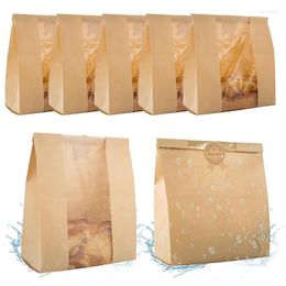 Storage Bags 50 PCS Homemade Bread Bag With Clear Window Yellow About 21X9x29cm Suitable For Bakers Packaging And Of Baked Goods