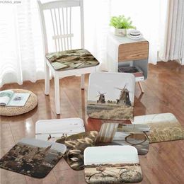 Cushion/Decorative Pillow Landscape Beige Creative Meditation Cushion Stool Pad Dining Chair Tatami Seat Cushion Anti-Slip Cushions Home Decor Y240401