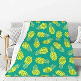 Blankets Yellow Pineapple Blanket Warm Lightweight Soft Plush Throw For Bedroom Sofa Couch Camping