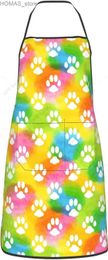 Aprons Cute Animal Dog Cat Paw Aprons Kitchen Chef Waterproof Adjustable Funny Grooming Apron For Men Women Y240401