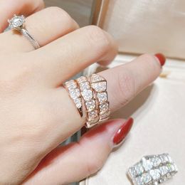 Elastic Snake designer ring for woman diamond White mussel Gold plated 18K highest counter Advanced Materials classic style Jewellery with box 053