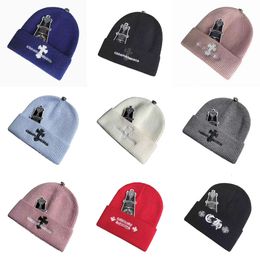 Luxury Beanie Hat Designer Cap Winter Men Women Hats Brand Chr Warm Bonnet Sanskrit Horseshoe Hearts Headgear Casquette Female Wool Cashmere Knitted Caps S4F3