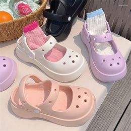 Dress Shoes Summer Women's Hole Simple Baotou Anti Slip Women Slippers Comfortable Soft Sole Home Outdoor Wear Garden