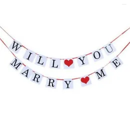 Party Decoration Heart Marriage Proposal Sign Will You Marry Me Engagement Hanging Valentine's Day Festival Birthday Banners