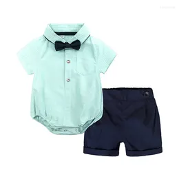 Clothing Sets Summer Baby Boys Born Bow Tie Bodysuits Infant Suits Kids Children's Clothes Shirts Tuxedo Outfits Short Pants