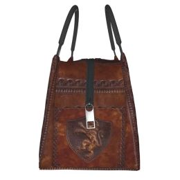 Custom Hand Tooled Leather Medieval Book Cover Print Lunch Bags Men Women Cooler Thermal Insulated Lunch Boxes for Office Travel