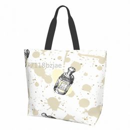 perfume Pattern Tote Bags for Women Reusable Grocery Bags Large Shop Bags s269#