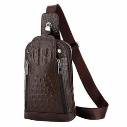 2021 New Fi Men Alligator Waist Packs 100% Cow Genuine Leather Casual Chest Pack Boy Luxury Brand Design Chest Package Bag f7uQ#