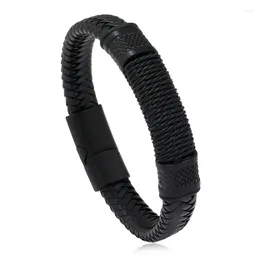 Bangle Genuine Men Leather Bracelets Stainless Steel Multilayer Braided Rope For Male Female Jewellery