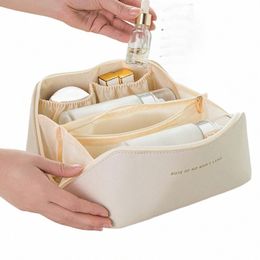 large Travel Cosmetic Bag for Women Leather Makeup Organizer Female Toiletry Kit Bags Make Up Case Storage Pouch Luxury Lady Box O0YQ#