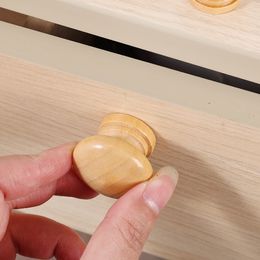 3Sizes Wooden Handle with Screw Circular Natural Wooden Cabinet Drawer Wardrobe Knob Door Pull Kitchen Handle Furniture Hardware