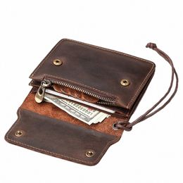 new Arrival Slim Wallet Vintage Men Genuine Leather Small Coin Pouch RFID Top Layer Cowhide Card Holder Mini Clutch Mey Bag K7Ez#