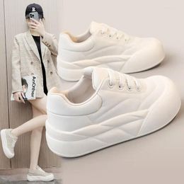 Casual Shoes 2024 Spring And Summer Thick-soled Heightened Women's Korean Version Of Student Board Round Toe