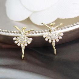 Dangle Earrings Luxury Shiny Zircon Dance Girl Stud Fashion Party Women Jewelry Gifts Wedding Accessories