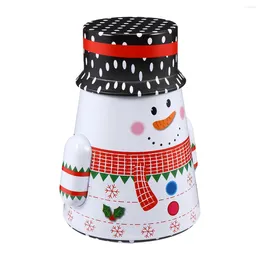 Storage Bottles Christmas Theme Candy Tin Biscuit Box Tumbler Iron Desktop Decor