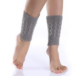 Sweet Twist Wool Knitted Leg Warmer For Women Autumn Winter Short Leg Warmers Boot Cuffs Thermal Legging Foot Cover Boots Socks