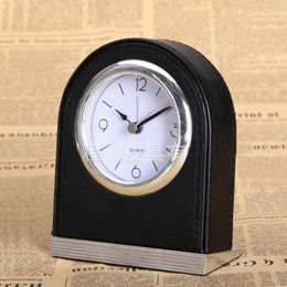 Table Clocks PU Vintage Small Clock Office Living Room Bedside Alarm Home Decoration Desktop Desk Watch My Time Gift