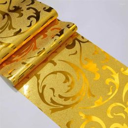 Sfondi Impermeabili di lusso Foglia d'acanto Carta da parati Decorazioni per la casa Rivestimenti murali moderni Rotolo di carta damascata metallizzata con glitter oro