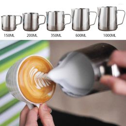 Mugs Pull Flower Frothing Coffee Pitcher Cup Cappuccino Milk Stainless Steel Pot Espresso Cups Latte Art Frother Jug