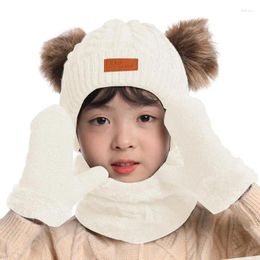 Blankets Childrens Hats And Gloves Windproof Boys Winter Hat Set Soft Breathable Cold Weather Sets For Birthday Year's Day Gift Blanket