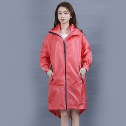 New Raincoat Women Men Ladies Rain Coat Poncho Breathable Long Portable Water-Repellent Rainwear Jacket