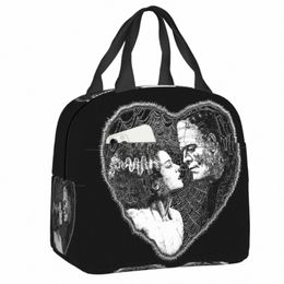 bride Of Frankenstein Lunch Box for Women Waterproof Halen Horror Film Cooler Thermal Food Insulated Lunch Bag Picnic Bags U7Ox#