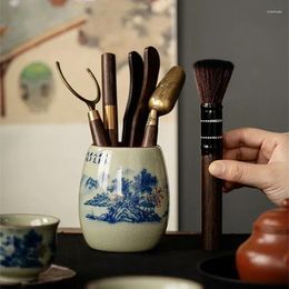 Teaware Sets Landscape Tea Set Pottery Ceremony Accessories Storage Chinese Canister Utensils Pen Case Lotus Pot