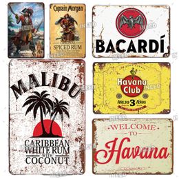 INEED Decor Rum Beer Havana Club Bacardi Captain Metal Sign Plaque Metal Vintage Poster Retro Tin Signs for Bar Pub Club Decor
