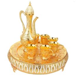 Teaware Sets Turkish Coffee Cup And Teapot Set Maker Metal Gift Kettle Zinc Alloy Craft Kit Vintage