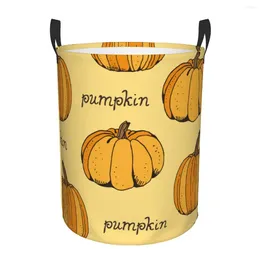 Laundry Bags Foldable Basket For Dirty Clothes Pumpkin Illustration Storage Hamper Kids Baby Home Organiser