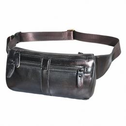 vintage Top Quality Leather Unisex Cross-body Sling Bag Design Casual Travel Phe Pouch Fanny Waist Belt Bag Pack 811-49 M3cS#