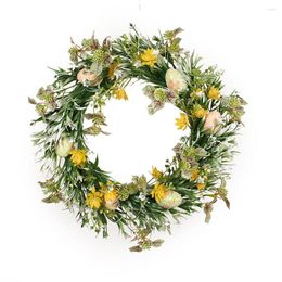 Decorative Flowers Spring Decoration Wreath For Easter Christmas Home Front Door Outdoor Wall Hanging