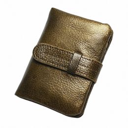 100% Luxury Vintage Casual Real Genuine Cowhide Oil Wax Leather Lady Gloden Colour Women Wallets Purse Coin Pocket Female Zipper c6jK#