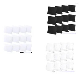 Party Supplies 12 Pack Blank Acrylic Sign Holder Table Card Stands Wedding With Marking Pen