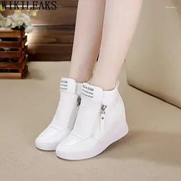 Casual Shoes Platform Sneakers Women Designer Shoe Vulcanize Elevator For 2024 Wedge Height Increasing