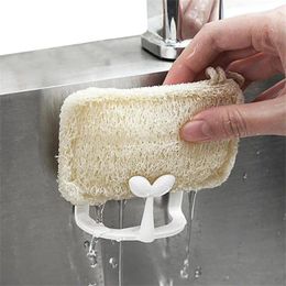 Kitchen Storage Simple Delicate Sink Drain Drying Rack Comfortable Dish Cloth Bracket Non-toxic Sponge Practical Durable Sucker