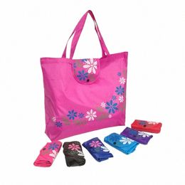 folding Tote Shop Bag Women Men Casual Eco Reusable Shop Fr Butt Pouch Case Travel Solid Handbag shopper bags V8kT#