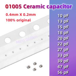 (50pcs) 01005 SMD Ceramic capacitor 10pF/13/15/18/20/22/27/33/39/47/56PF 16V25V50V Mobile phone chip Ultramicro capacitor MLCC