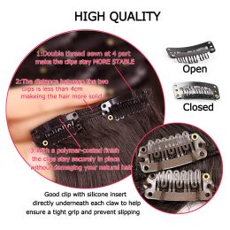 Lihui 16 Clips in Hair Extensions 22Inch Long Curly Hairstyle Synthetic Ombre Blonde Black Hairpieces Heat Resistant False Hai