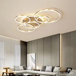 Modern LED Ceiling Chandelier Lighting Gold White Black for Living Study Room Indoor Pendant Lamp Parlour Foyer Lustres Luminaire