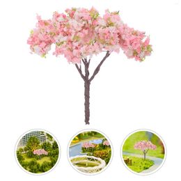 Decorative Flowers 10 Pcs Plants Sand Table Tree Model Realistic Adornment Plastic Mini Cherry Blossom Trees Simulation Accessory
